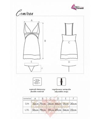 Сорочка і трусики - Comiran black Livia Corsetti Fashion, S/M