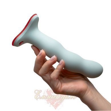 Dildo - Fun Factory BOUNCER, light green, balls inside, vibration effect, diameter 3.9 cm SX0998 &mdash; photos