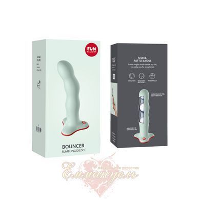 Dildo - Fun Factory BOUNCER, light green, balls inside, vibration effect, diameter 3.9 cm SX0998 &mdash; photos