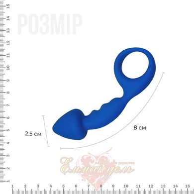 Анальная пробка - Adrien Lastic Budy Blue со стимулирующей ножкой, макс. диаметр 2,5см