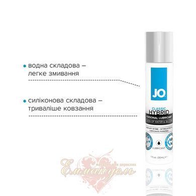 Густа змазка водно-силіконова JO Classic Hybrid (30 мл) без парабенів, гліцерину та олій SO1482 фото