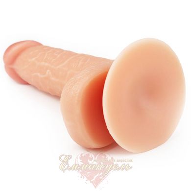 Phalloimitator with scrotum - The Ultra Soft Dude Flesh 7"