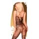 Bodystocking with stockings and geometric pattern - Penthouse Firecracker Black XL