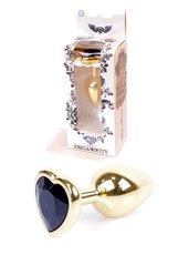 Anal plug - Jewelery Gold Heart PLUG Black, S