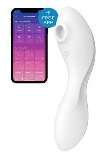 Vacuum smart stimulator with vibration - Satisfyer Curvy Trinity 5 (White), controlled from a smartphone SO6725 &mdash; photos