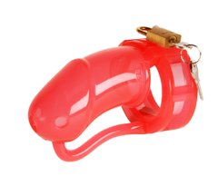 MALESATION Penis Cage Silicone large red-clear