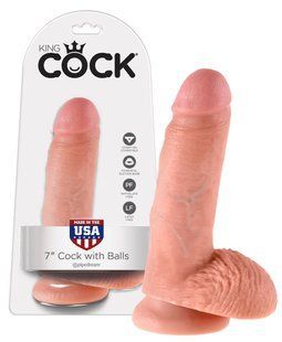 Фалоімітатор з мошонкою - King Cock balls 7inch 19.4cm Dildo 61325132960000 фото
