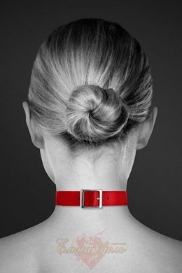 Чокер с кольцом для поводка - Bijoux Pour Toi - FETISH Red, экокожа