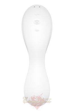 Вакуумный смарт-стимулятор с вибрацией - Satisfyer Curvy Trinity 5 (White), управление со смартфона