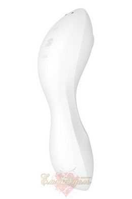 Вакуумный смарт-стимулятор с вибрацией - Satisfyer Curvy Trinity 5 (White), управление со смартфона