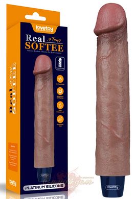 Realistic vibrator - 9" REAL SOFTEE Rechargeable Silicone Vibrating Dildo