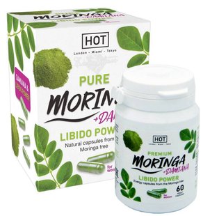 Пищевая добавка для повышения либидо женщин - HOT BIO Pure Moringa + Damiana Libido Power, 60 капсул