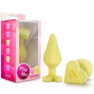 Anal plug - Play with Me Naughty Candy Heart Spank Me - Yellow T330541 &mdash; photos