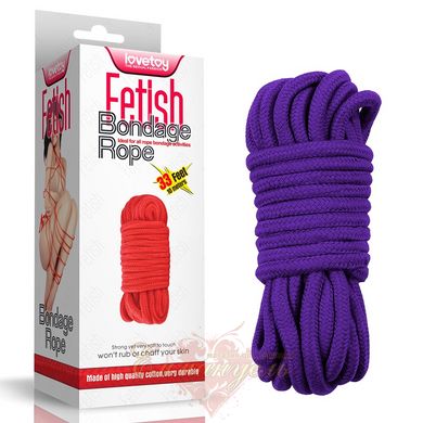 Мотузка для бондажу - 10 meters Fetish Bondage Rope, Purple