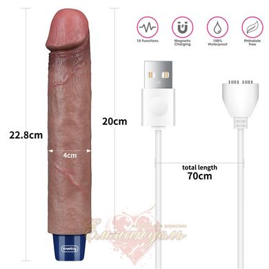 Реалистичный вибратор - 9" REAL SOFTEE Rechargeable Silicone Vibrating Dildo