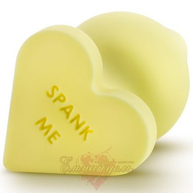 Анальный плаг - Play with Me Naughty Candy Heart Spank Me - Yellow
